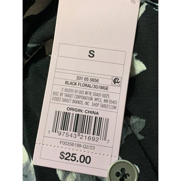 Small - Womens Button Front Printed Midi Skirt - Wild Fable - Black Floral - Picture 3 of 6